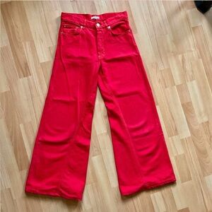 Ganni Red Flare & Wide Leg Jeans